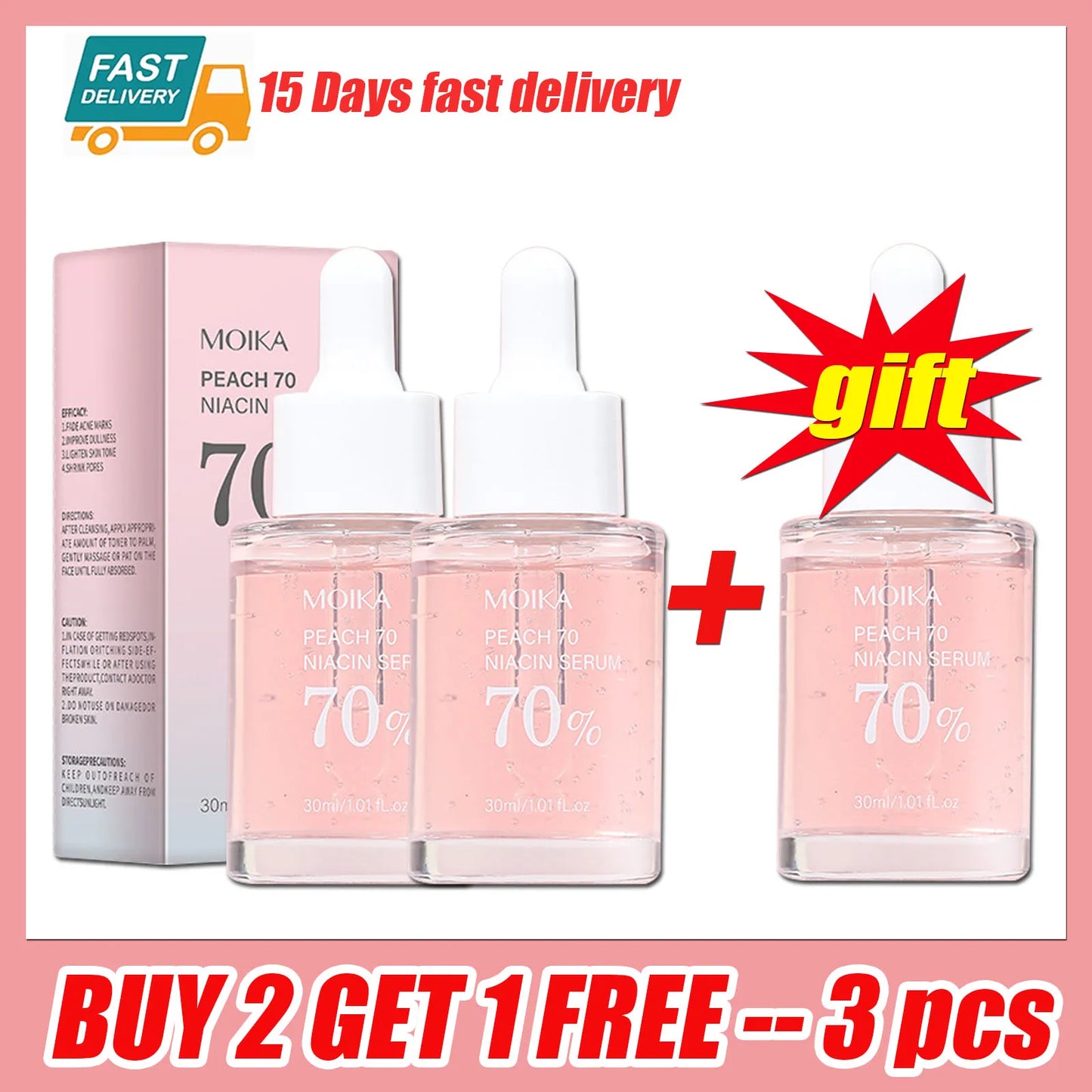 Niacinamide Serum Dark Spot Correcting Moisturizing Brightening Cleaning Pores Fade Fine Lines Makeup Remover Korean Skin Care