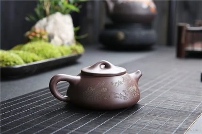 Yixing Original Mine Purple Clay Pot Traditional Pattern Purple Clay Teapot Handmade Pot Kung Fu Tea Set 185ml