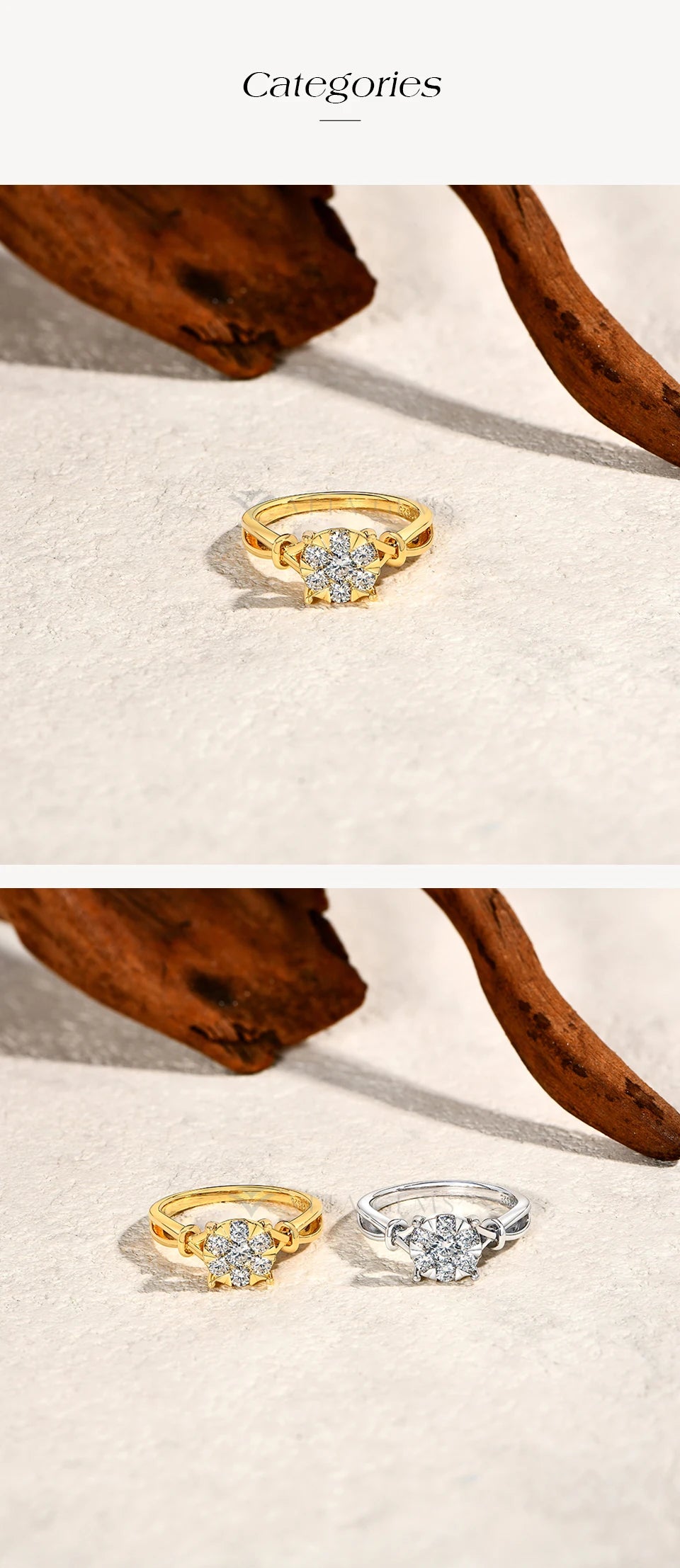 ATTAGEMS Classical  0.2ct Moissanite Ring For Women Flower Cluster Design D VVS1 925 Sterling Silver Wedding Rings Fine Jewelry