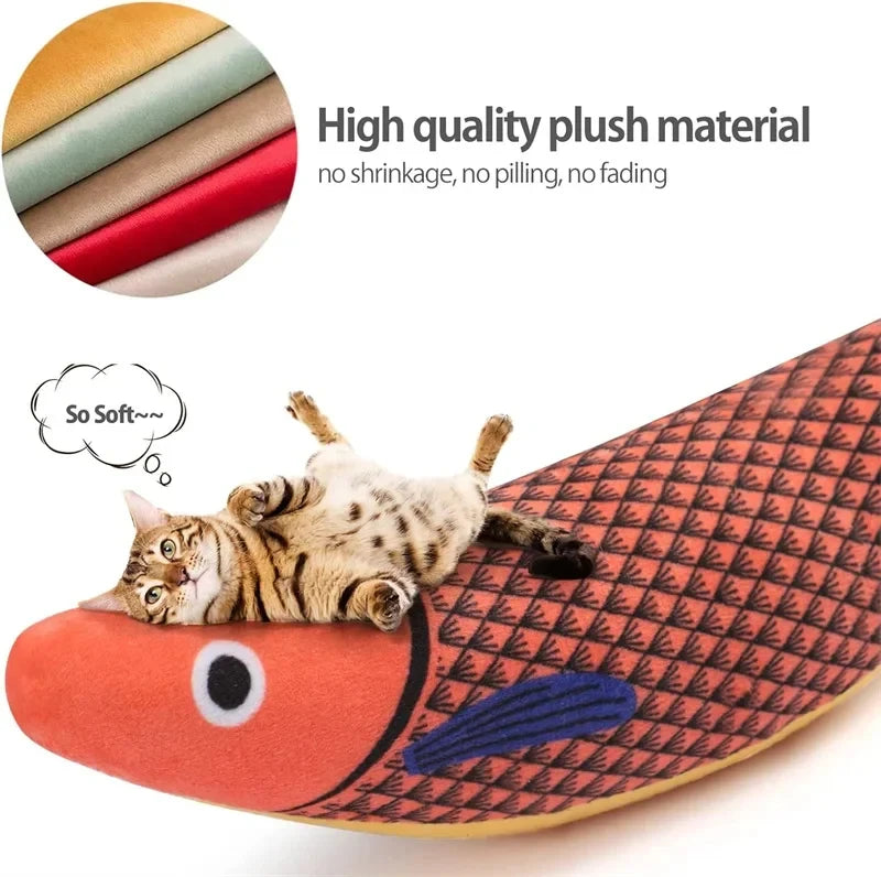 Cat Toy Catnip 3D Simulation Fish Goldfish Kitten Toys Pillowfish Interactive Sounding Cat Chew Bite Pet Plush Toys Cat Supplies
