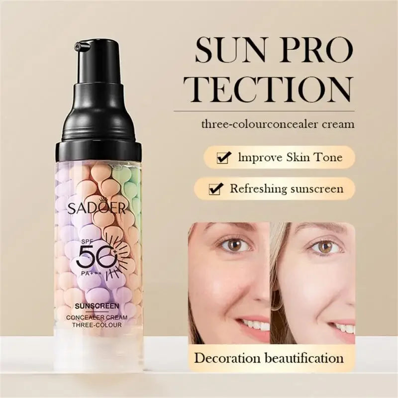 SPF50+ Makeup Primer Moisturizing Isolation Cream Invisible Pores Facial Base Brighten Correcting Skin Tone Refreshing Cosmetics