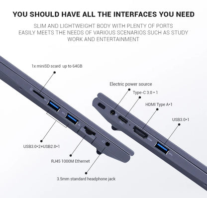 Firebat AT15 Laptop - Intel N150 N100 15.6" 16GB RAM SSD Lightweight Business Computer Notebook