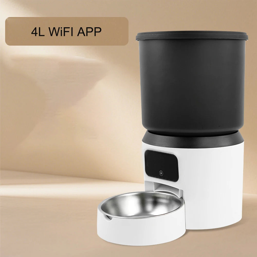 4L bidirectional sound cat feeder with high-definition camera, capable of timed and quantitative feeding for cats and dogs