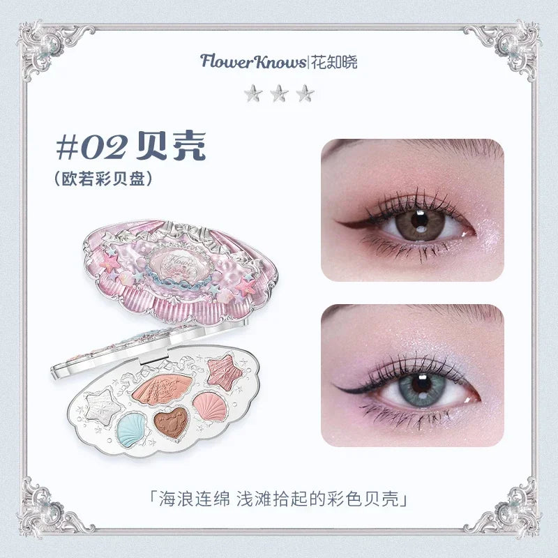 Flower Knows Swan Ballet Eyeshadow 6 Color Palette Matte Shimmer Glitter Mixed Long Lasting Eye Shadow Makeup Flowers Know