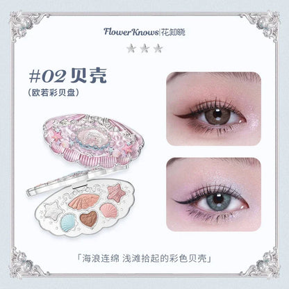 Flower Knows Swan Ballet Eyeshadow 6 Color Palette Matte Shimmer Glitter Mixed Long Lasting Eye Shadow Makeup Flowers Know