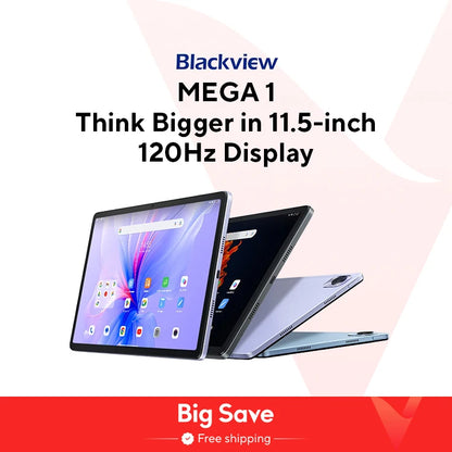 【World Premiere】Blackview MEGA 1 Tablet 11.5 inch 2.4K 120Hz Display 12GB 256GB 8800mAh 50MP+13MP Camera 33W Fast Charging
