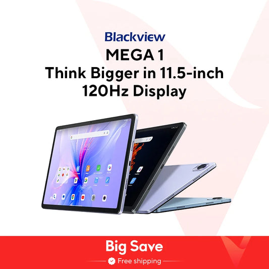 【World Premiere】Blackview MEGA 1 Tablet 11.5 inch 2.4K 120Hz Display 12GB 256GB 8800mAh 50MP+13MP Camera 33W Fast Charging