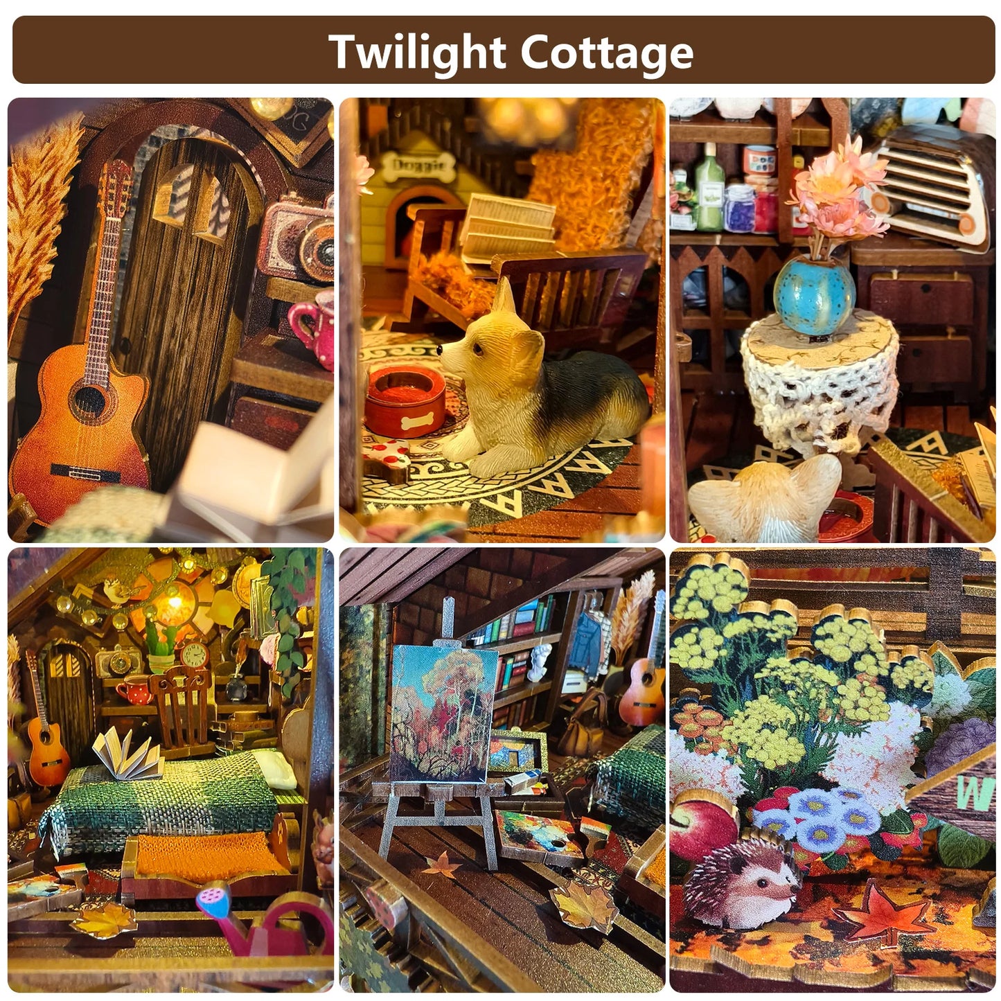 DIY Book Nook Kit Thanksgiving 3D Wooden Puzzle Home Decoration For Bookshelf Miniature Insert Magic Book House Stand Bookshelf