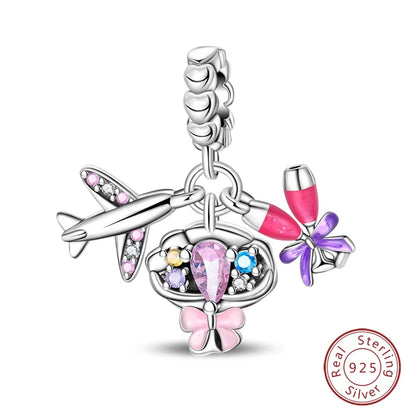 Charms Luminous Firefly Stars Cherry S925 Silver Pendants Beads 3mm DIY Party Christmas Fine Jewelry Making Gifts