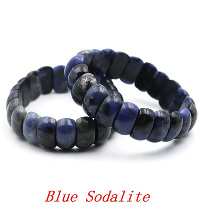 Natural Amethyst Gemstone Beads Bracelet Energy Stone Chakras Elastic Rope Healing Crystal Bangle Jewelry Woman Birthstone Gifts