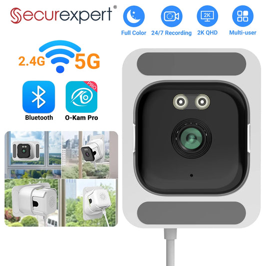 2.4G/5G WiFi Window Camera 5MP Indoor Cameras Home Security Color Night Vision Motion Detection 24/7 Recording Quick Install