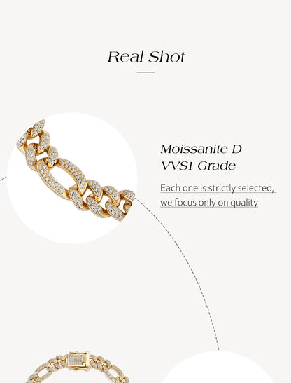 ATTAGEMS 2025New Full Moissanite Cuba Chain for ManWomen 925 Sterling Silver 18kGold Plated Classic Tennis Bracelet Fine Jewelry