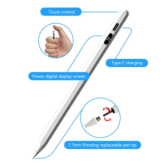 Universal Stylus Pen With Digital Power Display For Huawei Lenovo Samsung Phone Xiaomi For Tablet Mobile Phone Touch Pen