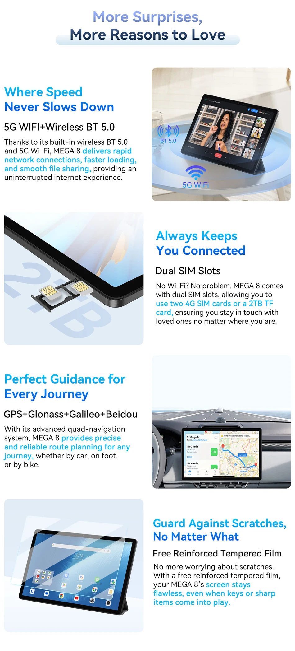 【World premiere】Blackview MEGA 8 Tablet 13 inch FHD+ 90Hz Display AI 11000mAh  Android 15 50Mp Camera 4 BOX Speakers 4G Pad PC