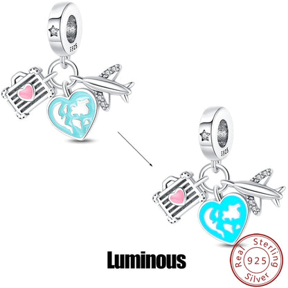 Charms Luminous Firefly Stars Cherry S925 Silver Pendants Beads 3mm DIY Party Christmas Fine Jewelry Making Gifts