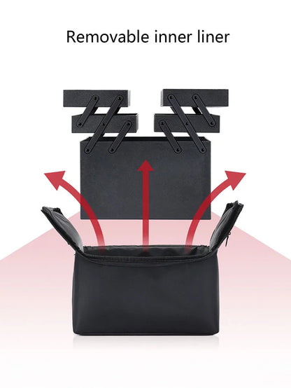 Large Makeup Carrying Train Case For Women Manicurist Toolbox 4 Tier Storage Box Travel Makeup Case Professional Nail Organizer