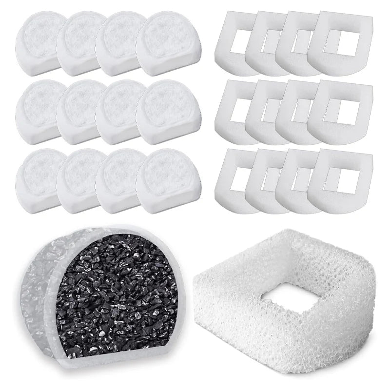 Replace Carbon Filters Compatible with Petsafe 1/2 Gallon, 1 Gallon, 2 Gallon, Seaside, Butterfly, Creekside, Seascape Fountain