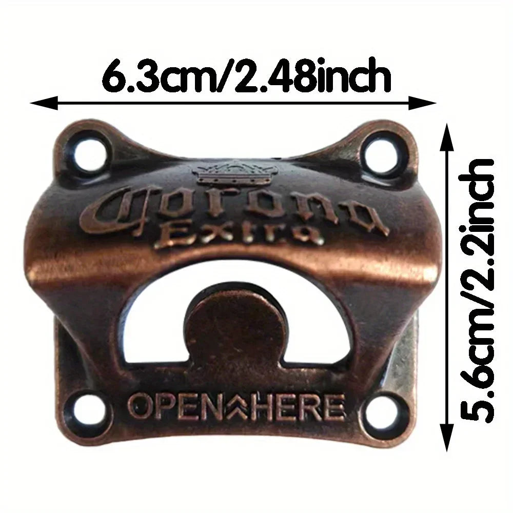 1/2/4/8pcs Bottle Opener Wall Mounted Retro BBQ DIY Solid Beer Opener Tools Bar Decorative Beer Opener Kitchen Gadgets