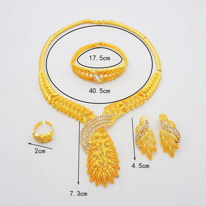 Necklace/Earrings/Bracelet/Ring (Diamond) Women 24K Gold, AU999 | Wire-inlaid bamboo with diamond accents.
