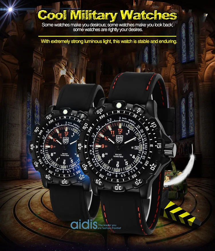 Addies Military Watch Special Forces Outdoor Sports Luminous Classic SEAL Army Wristwatch Man Quartz Watches For Men Waterproof