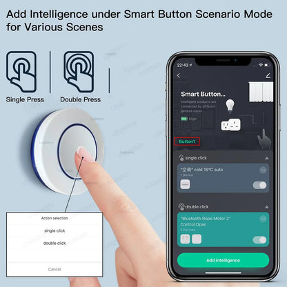 Tuya ZigBee Scene Button Push Switch Smart Life Home Automation Scenario Controller Battery Powered Intelligent Linkage Devices