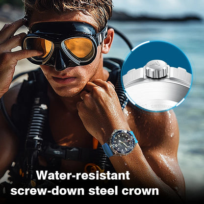 NORTH EDGE Watches for Man TRITON Solar Powered Diving Watch Quartz Wristwatch Stainless Steel Waterproof 300M Luxury Man Watch