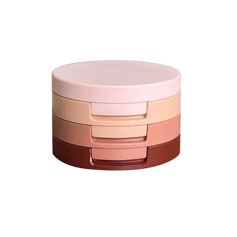 Macaron Three-layer Eyeshadow New Pearlescent Matte Flash Contouring Earth Tone Band Mirror Nose Profile 3-in-1 Makeup Palette