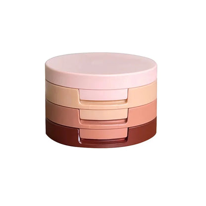 Macaron Three-layer Eyeshadow New Pearlescent Matte Flash Contouring Earth Tone Band Mirror Nose Profile 3-in-1 Makeup Palette