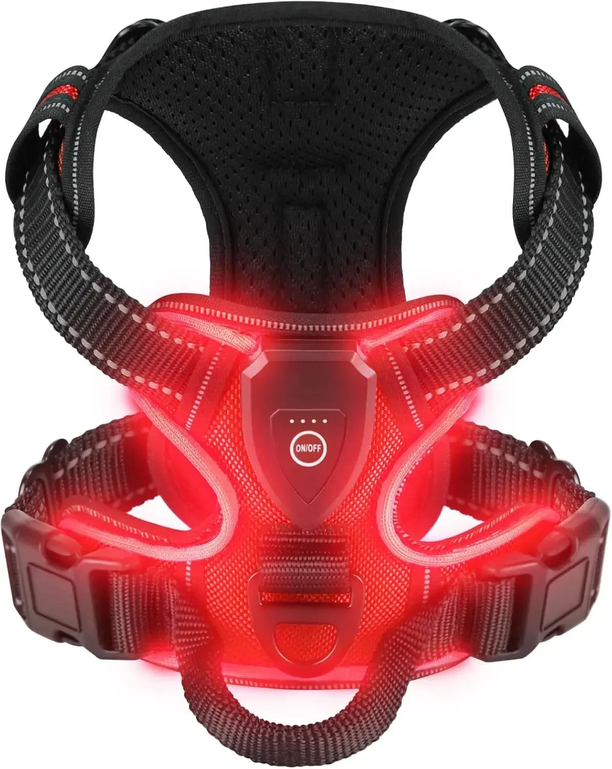 Led luminous Dog Harness No Pull Adjustable Rechargeable Pet Vest Harness Small Medium Large Dogs Outdoor Walking Pet Supplies