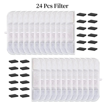 6/12/16/20/24pcs Pet Water Dispenser Filter Cat Water Fountain Filter Drinking Fountain Filter Cycle Filtering Easy To Clean