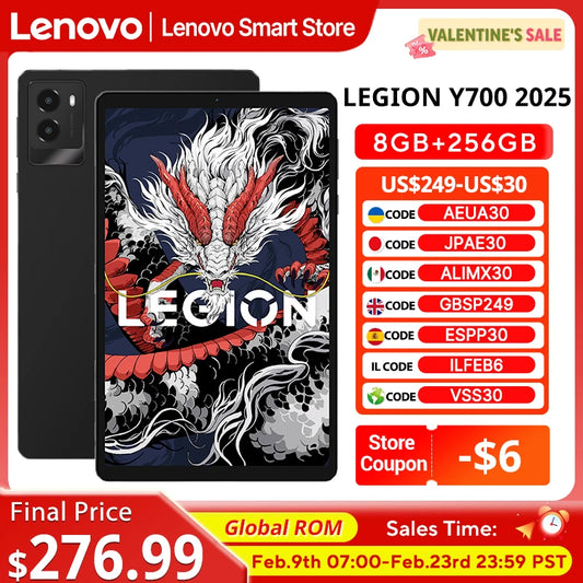 Lenovo LEGION Y700 2025 Tablet Global ROM Snapdragon 8 Gen 3 Octa Core 8.8 Inch 165Hz Display Android 6550mAh Pad PC