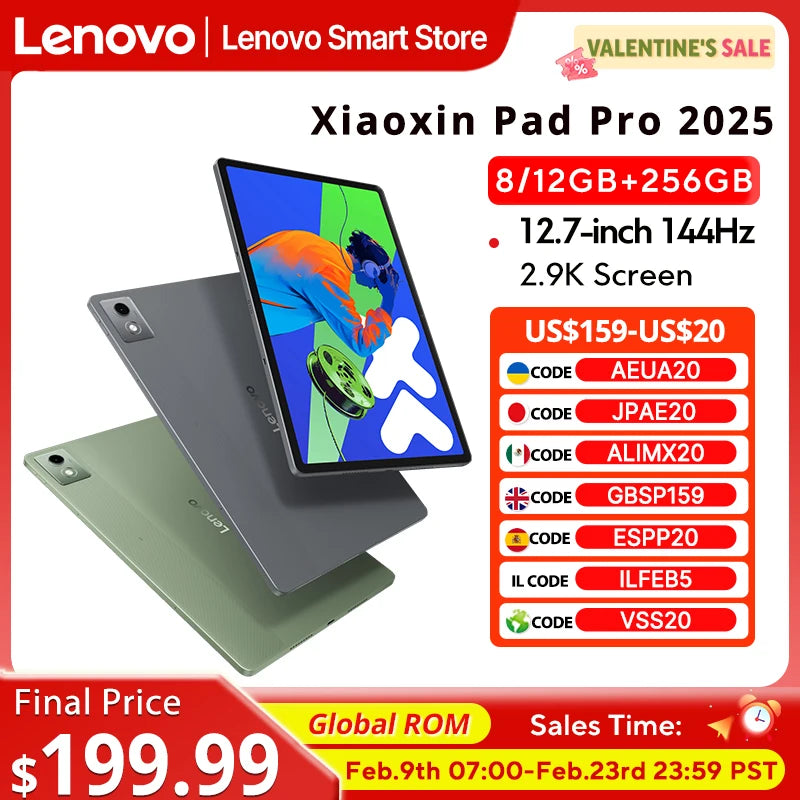 Lenovo Xiaoxin Pad Pro 2025 12.7 inch Tablet Original Global ROM Dimensity 8300 2.9K 144Hz Display  Android 14 10200mAh Pad PC