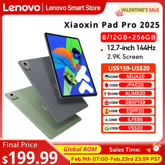 Lenovo Xiaoxin Pad Pro 2025 12.7 inch Tablet Original Global ROM Dimensity 8300 2.9K 144Hz Display  Android 14 10200mAh Pad PC