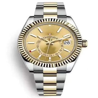 Men Watches Waterproof Dual Time Zone Luxury 904L Stainless Steel Watches Automatic Mechanical Sweep Movement Male Wristwatches