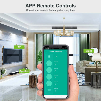 Arumny EU Plug Zigbee Power Strip Tuya Smart Life Zigbee2mqtt 1.8m Extension cord Alexa Google Assistant Voice Controll 16A 220V