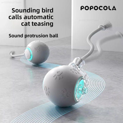 Xiaomi POPO Smart Automatic Cat Teasing Ball Indoor Pet Interactive Rolling Ball Electric Pet Ball Toy Simulated Tail For Cats