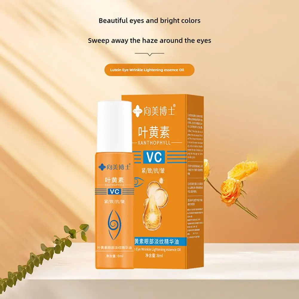 8ML VC Lutein Eye Essence Oil Eye Roller Ball Removes Dark Circles Dullness Eraser Eye Bag Fade Fine Line Nourishing Eye Care