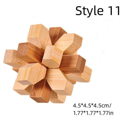 Wooden Kong Ming Lu Ban Lock – 3D IQ Brain Teaser Montessori Puzzle Toy for Kids & Adults