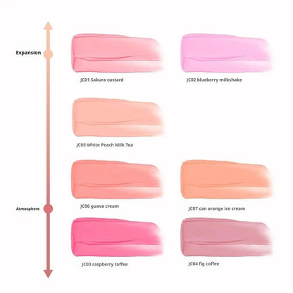 Liquid Powder Blusher, High Gloss, Three In One, Shrink And Expand Color, Natural Nude Color, Pseudo Plain Blush