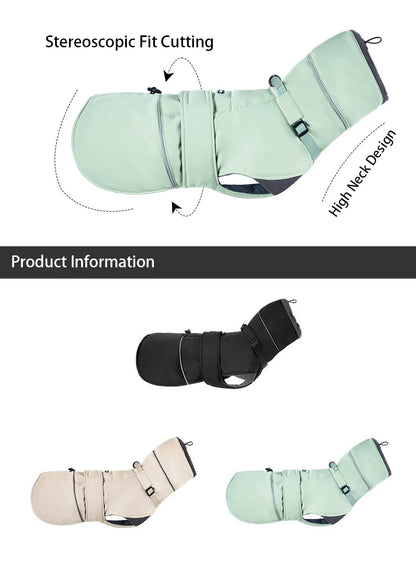 2025 New Pet Keeping Warm Clothes for Autumn Winter High Necked Dog Stormcoat With Reflective Tape Waterproof Dog Down Jacket