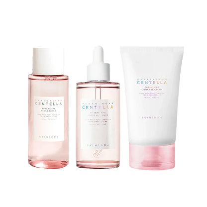 Korean Centella Pink Salt Pore Care Fresh Toner Ampoule Facial Serum Deep Cleanser and Face Cream Skincare Original Products Set