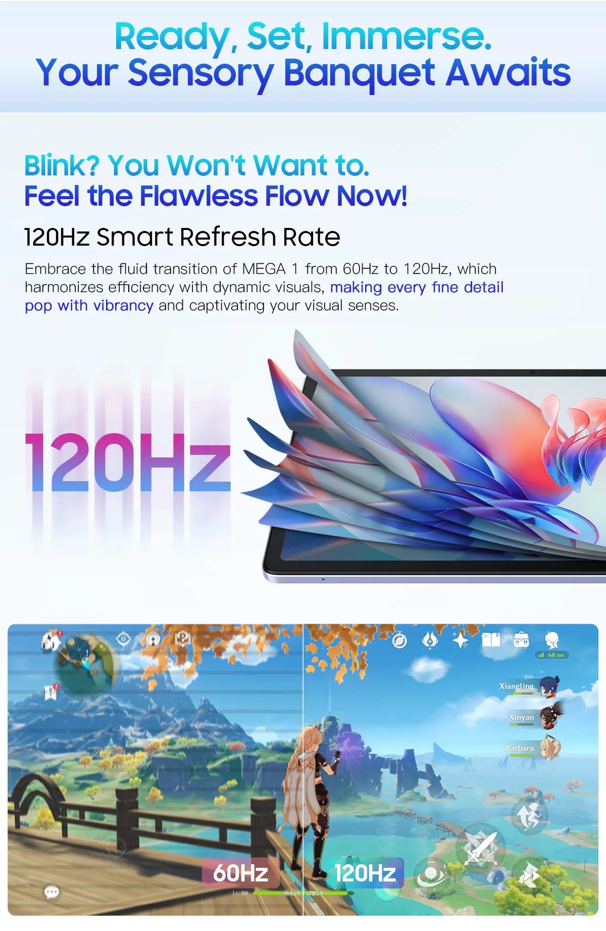 Blackview MEGA 1 Tablet - 11.5" 2.4K 120Hz Display 8GB 256GB 50MP+13MP Camera 8800mAh 33W Fast Charging