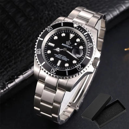 Fashion Man Watch 2022 Top Brand Reginald Men Sports Watches Rotatable Bezel Gmt Sapphire Glass Date Full Stainless Steel Gifts