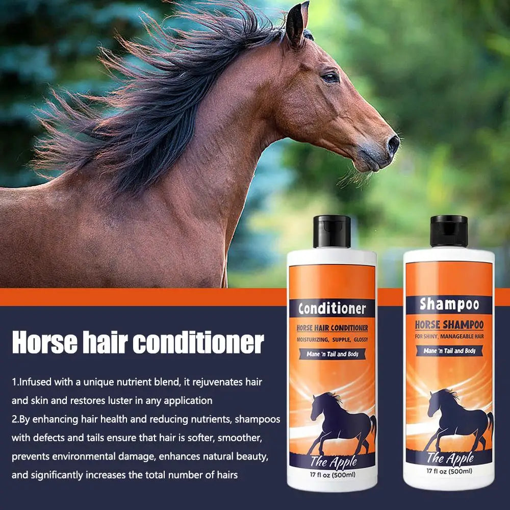 Mane And Tail Shampoo 500ml Deep Nourishing Mane And Horse Cleanser Conditioner Supplies Shower Detangler Gel Grooming Coat W8K3