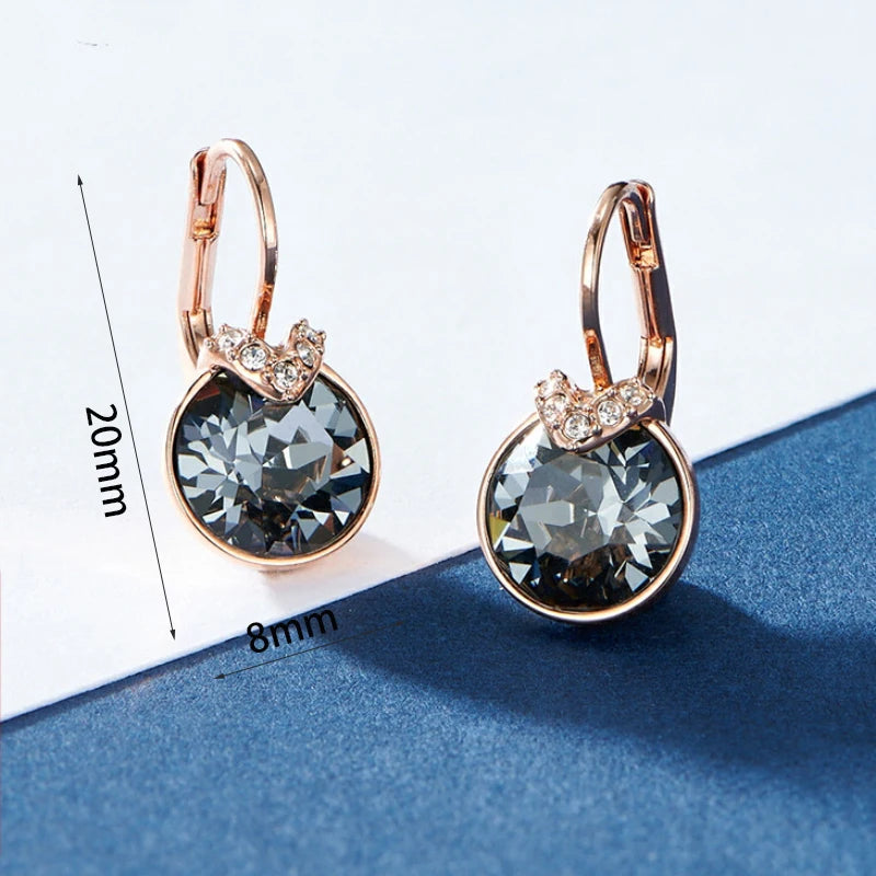 Fashion Small Bella Boucle D'oreille Femme made with Crystal from Austria for Women Wedding Party Jewelery Accessory Bijoux Gift