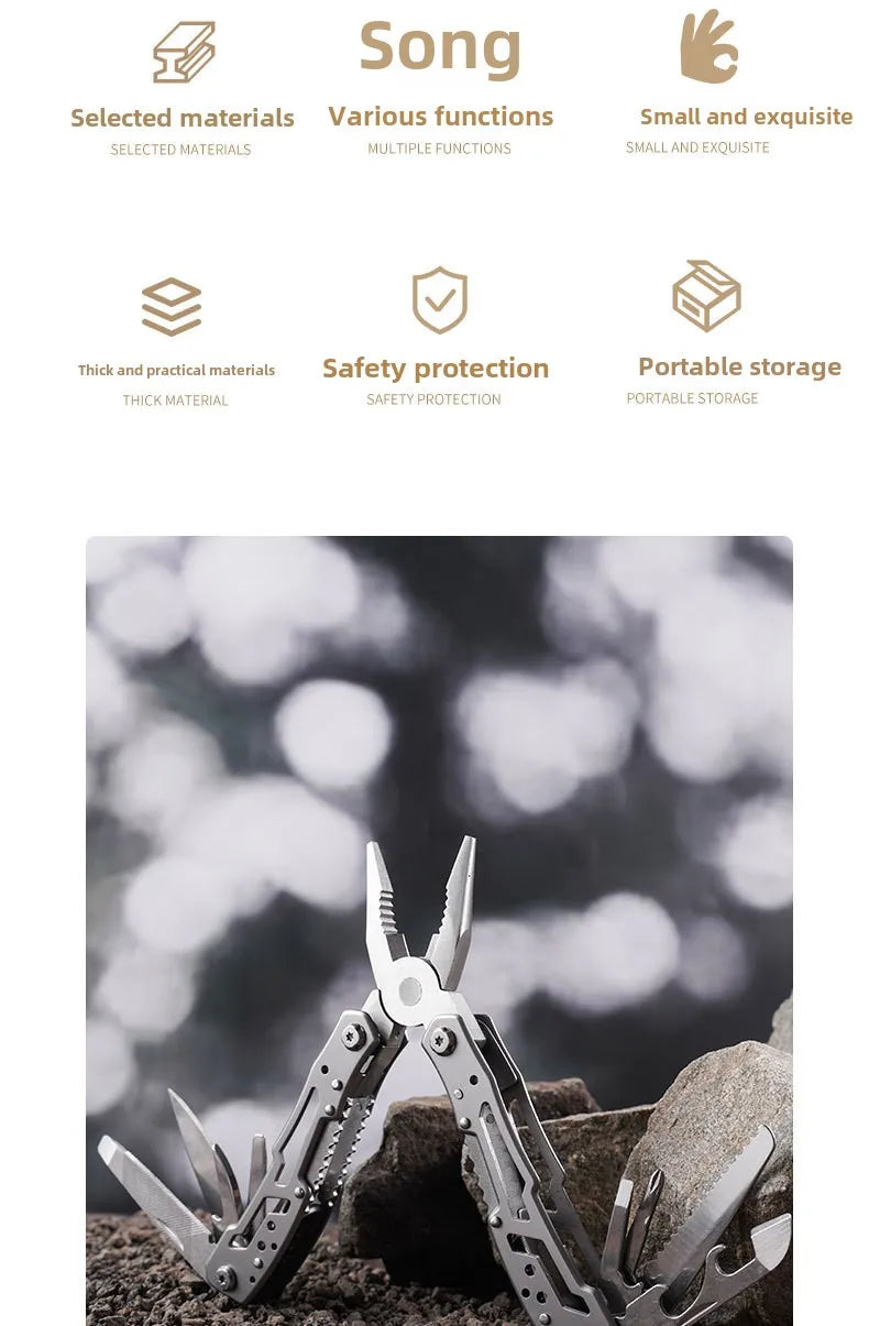 Folding Multi-tool Pocket Knife Pliers Mini Portable Fold Outdoor Hunting Survival Rescue Tactical Multipurpose Repair Tool