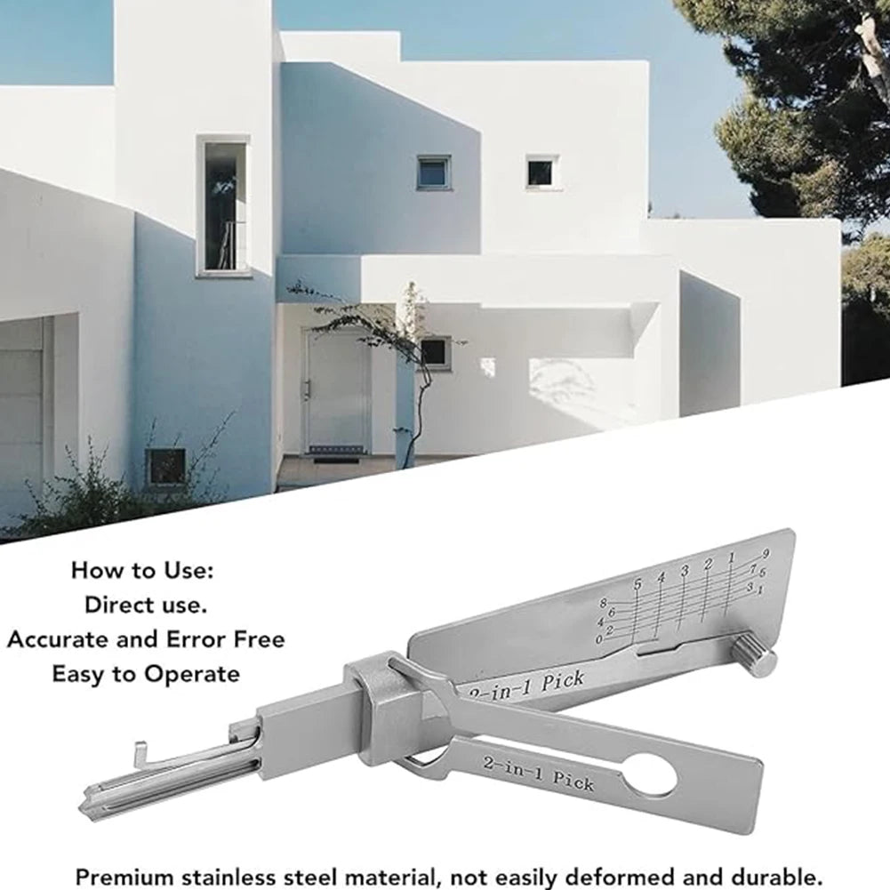 1-10PCS Keys Decoder Hook Tool O-ring Pickup Kit 2 In 1 Precision Hook & Pick Set Lock Decoder Stainless Steel Precision Tools