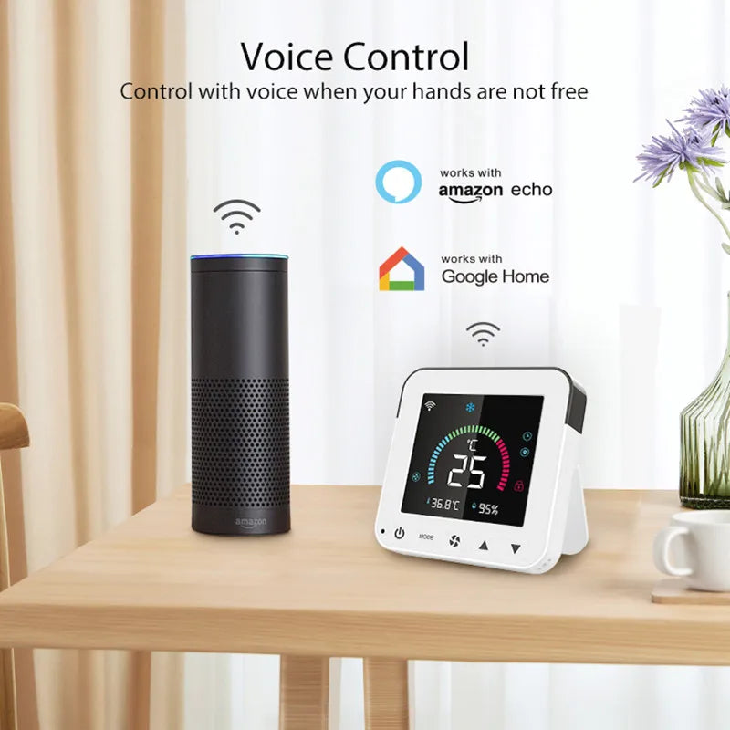 Tuya WiFi Smart Air Conditioner LCD Touch Screen USB Temperature Humidity Controller IR Remote Controll for Google Home Alexa