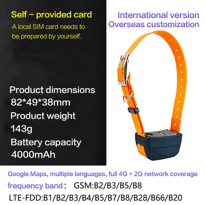 Pet Gps Locator, Hunting Dog Tracker, Dog Training Device, Remote Control, View Via App, Free, Waterproof