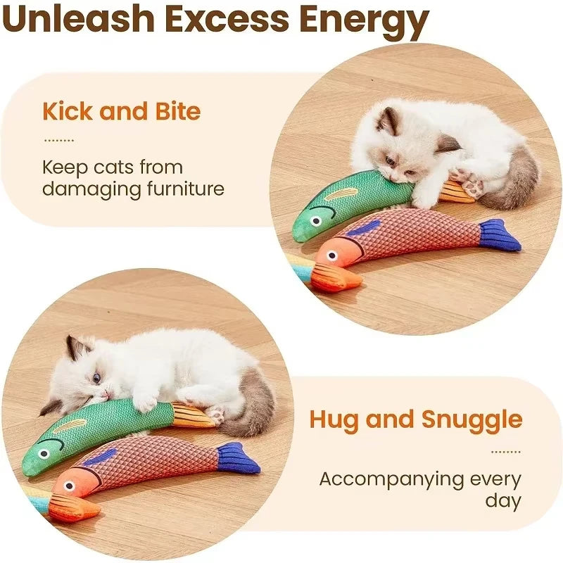 Cat Toy Catnip 3D Simulation Fish Goldfish Kitten Toys Pillowfish Interactive Sounding Cat Chew Bite Pet Plush Toys Cat Supplies